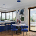 Pendant lamp SOLLUX SL.1875 ESTRIA 3P WHITE / ULTRAMARINE 3 x E14