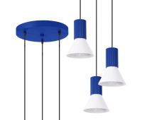 Pendant lamp SOLLUX SL.1875 ESTRIA 3P WHITE / ULTRAMARINE 3 x E14 Pendant lamp SOLLUX SL.1875 ESTRIA 3P WHITE / ULTRAMARINE 3 x E14