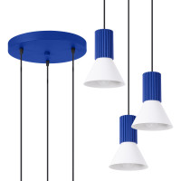 Pendant lamp SOLLUX SL.1875 ESTRIA 3P WHITE / ULTRAMARINE 3 x E14 Pendant lamp SOLLUX SL.1875 ESTRIA 3P WHITE / ULTRAMARINE 3 x E14