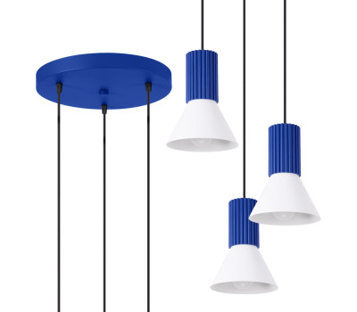 Pendant lamp SOLLUX SL.1875 ESTRIA 3P WHITE / ULTRAMARINE 3 x E14