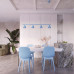 Pendant lamp SOLLUX SL.2565 NOX 4L LIGHT BLUE 4 x E14