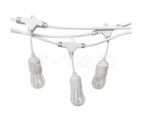V-TAC 7699 WHITE STRING LIGHT 15 x E27 IP65