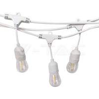 Градински кабел с фасунги V-TAC 7699 WHITE STRING LIGHT 15 x E27 IP65 Градински кабел с фасунги V-TAC 7699 WHITE STRING LIGHT 15 x E27 IP65