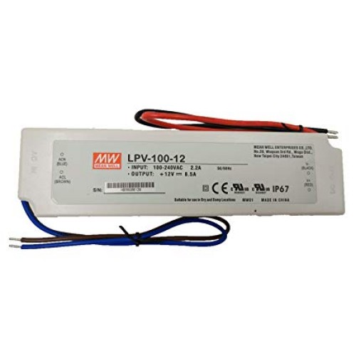 LED трансформатор Meanwell 55804 LPV-100 12V 100W IP67