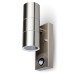 Фасаден аплик с датчик за движение V-TAC 7503 SATIN NICKEL PIR FACADE WALL LAMP 2 x GU10 IP44 Фасаден аплик с датчик за движение V-TAC 7503 SATIN NICKEL PIR FACADE WALL LAMP 2 x GU10 IP44