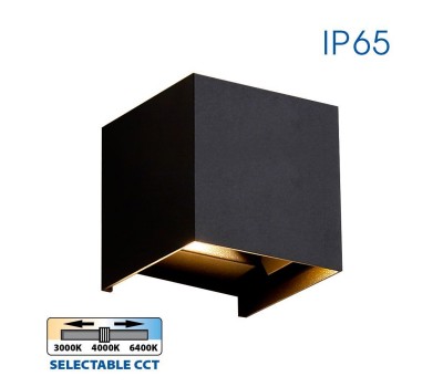 LED фасаден аплик VIVALUX 004625 STARK LED 2 x 3W SQ BK 3000К - 4000K - 6400К IP65
