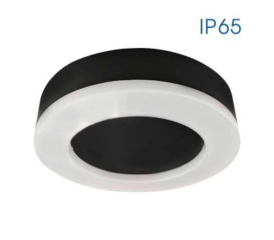LED фасаден плафон VIVALUX 004748 DOLCE/R BK CL 15W 4000K IP65
