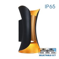 LED фасаден аплик VIVALUX 004826 BOSTON LED 2 x 5W BK/G CCT-SWITCH IP65