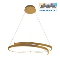 LED пендел VIVALUX 004869 OMICRON LED 38W LED CCT 3000K - 4000K - 6000K SATIN BRASS