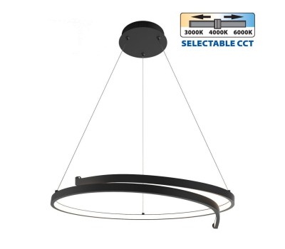 LED пендел VIVALUX 004870 OMICRON LED 38W LED CCT 3000K - 4000K - 6000K BLACK