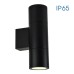 Фасаден аплик VIVALUX 004972 BERGAMO BLACK 2 x GU10 IP65