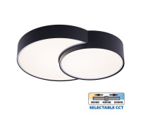 LED плафон VIVALUX 005151 PEBBLE BLACK 35W LED CCT 3000K - 4000K - 6400K