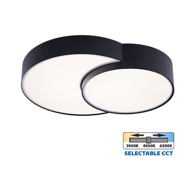 LED плафон VIVALUX 005151 PEBBLE BLACK 35W LED CCT 3000K - 4000K - 6400K