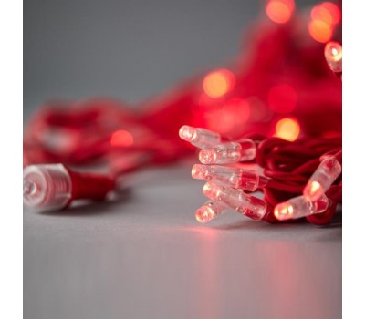 EUROLAMP 600-09160 7,2W 10000mm LED STRING STEADY LIGHT RED COLOR WITH RED RUBBER CABLE IP65