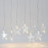 EUROLAMP 600-11445 2W 2300K 1000mm LED STRING STEADY CURTAIN LIGHT WITH STARS 2300K WITH TRANSPARENT CABLE IP44