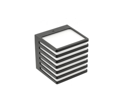 LED фасаден аплик GTV Light LD-SIRO10WB-10 SIROLLO 10W 4000K IP54 BLACK SQUARE FACADE WALL LAMP