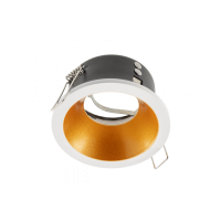 Луна за вграждане GTV Light OP-ELVAOBM-13 ELVA IP54 WHITE / GOLD ROUND RECESSED MOUNTING LAMP