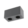 Луна за външен монтаж GTV Light OS-AVB80160KW2-00 AVEIRO DUO 2 x GU10 BLACK SQUARE SURFACE MOUNTING LAMP