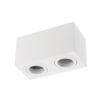 Луна за външен монтаж GTV Light OS-AVB80160KW2-10 AVEIRO DUO 2 x GU10 WHITE SQUARE SURFACE MOUNTING LAMP