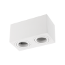 Луна за външен монтаж GTV Light OS-AVB80160KW2-10 AVEIRO DUO 2 x GU10 WHITE SQUARE SURFACE MOUNTING LAMP