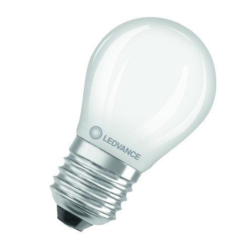 LED крушка LEDVANCE 4099854 067594 LED CLASSIC P FROSTED DIM P45 FILAMENT 4,8W-40W E27 2700K DIMMABLE