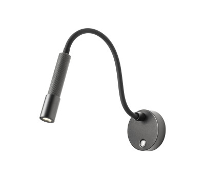 LED аплик с ключ REDO 01-4446 DRILL AP LED 8W 3000K SBK WITH FLEXIBLE ARM