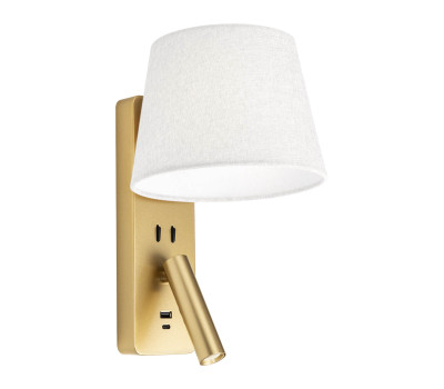 LED аплик с ключ и USB REDO 01-4647 NEMIA AP LED 3000K GD + SCW Beige