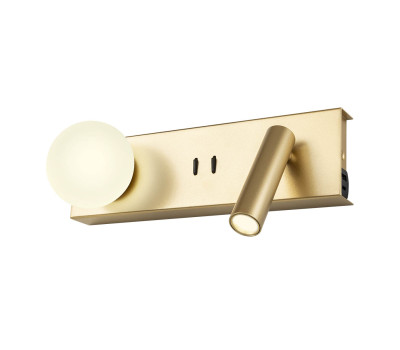 LED аплик с ключ и USB REDO 01-4661 NORMA AP LONG LED 5W+3W 3000K MGD