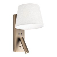 LED аплик с ключ и USB REDO 01-4763 NEMIA AP LED 2700K ABZ + SCW Beige