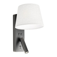 LED аплик с ключ и USB REDO 01-4764 NEMIA AP LED 2700K SBK + SCW Beige