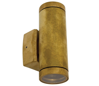 VK LEADING LIGHT VK/01046/NB BRASO 2 x GU10 NATURAL BRASS FACADE WALL LAMP IP65 VK LEADING LIGHT VK/01046/NB BRASO 2 x GU10 NATURAL BRASS FACADE WALL LAMP IP65