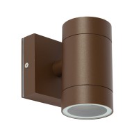 VK LEADING LIGHT VK/01056/BR LET 1 x GU10 BROWN FACADE WALL LAMP IP54