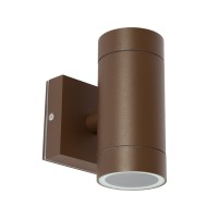 VK LEADING LIGHT VK/01057/BR LET 2 x GU10 BROWN FACADE WALL LAMP IP54