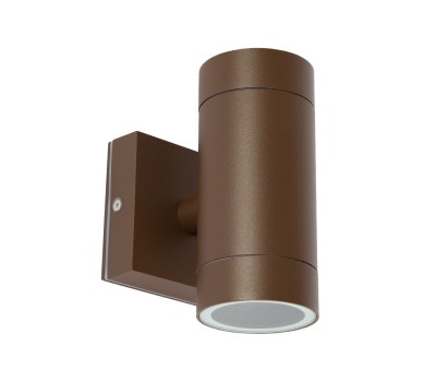 VK LEADING LIGHT VK/01057/BR LET 2 x GU10 BROWN FACADE WALL LAMP IP54