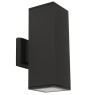 VK LEADING LIGHT VK/01065/B LET 2 x E27 BLACK FACADE WALL LAMP IP54