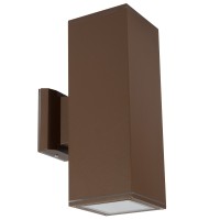 VK LEADING LIGHT VK/01065/BR LET 2 x E27 BROWN FACADE WALL LAMP IP54