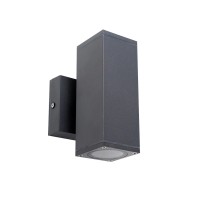 VK LEADING LIGHT VK/01068/AN LET 2 x GU10 ANTHRACITE FACADE WALL LAMP IP54