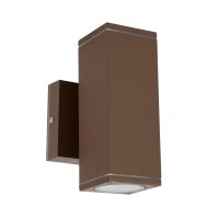 VK LEADING LIGHT VK/01068/BR LET 2 x GU10 BROWN FACADE WALL LAMP IP54