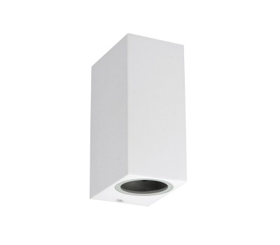 VK LEADING LIGHT VK/01115/W EDGE 2 x GU10 WHITE FACADE WALL LAMP IP65