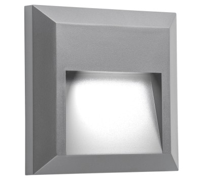 VK LEADING LIGHT VK/02022/G/D PAM 1W 6000K IP65 GREY SQUARE FACADE WALL LAMP