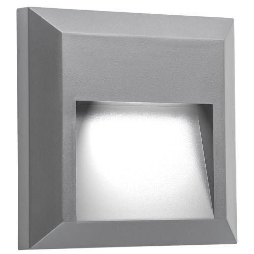 VK LEADING LIGHT VK/02022/G/W PAM 1W 3000K IP65 GREY SQUARE FACADE WALL LAMP