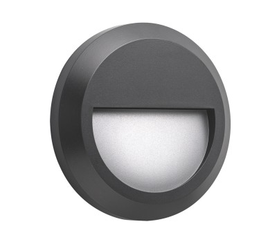 VK LEADING LIGHT VK/02023/AN/W PAM 2W 3000K IP65 ANTHRACITE ROUND FACADE WALL LAMP