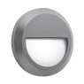 VK LEADING LIGHT VK/02023/G/W PAM 2W 3000K IP65 GREY ROUND FACADE WALL LAMP