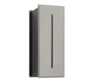 LED фасадна луна за вграждане в стена VK LEADING LIGHT VK/02055/G/W FUNE 3W 3000K IP54 GREY RECTANGULAR FACADE RECESSED LAMP