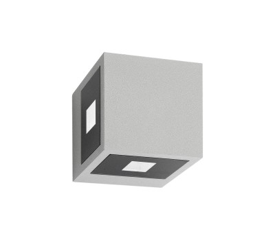 VK LEADING LIGHT VK/02075/G/W KID 12W 4 x 68° 3000K IP54 GREY CUBE FACADE WALL LAMP
