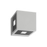 VK LEADING LIGHT VK/02075/G/W KID 12W 4 x 68° 3000K IP54 GREY CUBE FACADE WALL LAMP