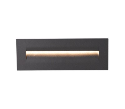 VK LEADING LIGHT VK/02108/AN/W IRVI 9W 3000K IP65 ANTHRACITE RECTANGULAR FACADE RECESSED LAMP