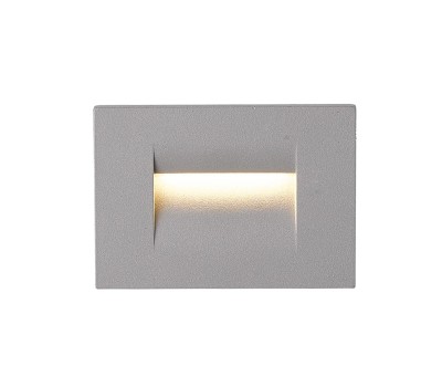 LED фасадна луна за вграждане в стена VK LEADING LIGHT VK/02109/G/W IRVI 4W 3000K IP65 GREY RECTANGULAR FACADE RECESSED LAMP