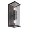 VK LEADING LIGHT VK/02127/AN GLASS 2 x15W E27 IP54 ANHRACITE FACADE WALL LAMP