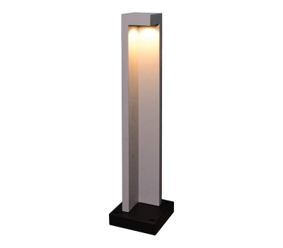 VK LEADING LIGHT VK/02131/G/W/70 TERRA 9W 3000K IP65 GREY CONCRETE BOLLARD LAMP